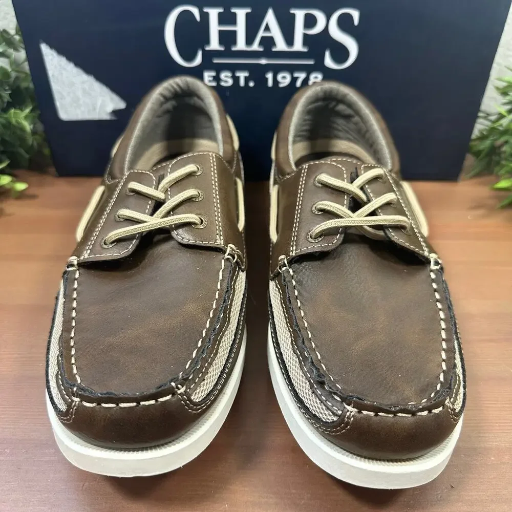 Chaps Men's Kanas Brown Boat Shoes Size 11